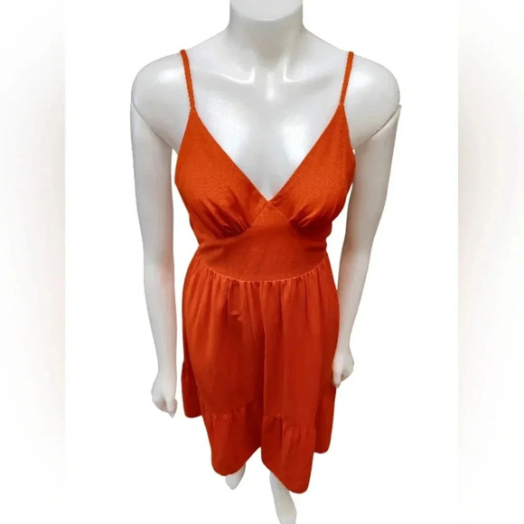 Japna NWT Linen Blend Orange Sleeveless Midi Dress Size S/P - Picture 2 of 8